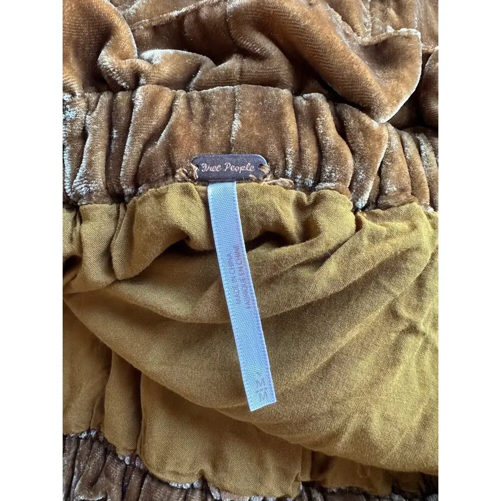 Free People At First Sight Velvet Shorts M Paperbag Pockets
